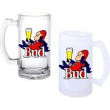 Ghostbastır Design Bud Kulplu Bira Bardağı Buzlu Veya Şeffaf Seçenekli 045 - 1 Adet - 500 ml