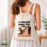 Ghostbastır Design Burnunun Diki Büzgülü Keten Çanta C053 - Bej