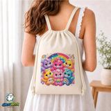 Ghostbastır Design Carebears Büzgülü Keten Çanta C057 - Bej