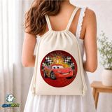 Ghostbastır Design Cars Mcqueen Büzgülü Keten Çanta C060 - Bej