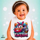 Ghostbastır Design Cars Mcqueen Keten Bebek Mama Önlüğü – Yumuşak, Emici, Yıkanabilir, Özel Tasarım P035 - Çok Renkli - 0+ Ay