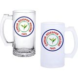 Ghostbastır Design Çaykur Rizespor Kulplu Bira Bardağı Buzlu Veya Şeffaf Seçenekli 0187 - 1 Adet - 500 ml