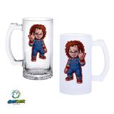 Ghostbastır Design Chucky Kulplu Bira Bardağı Buzlu veya Şeffaf Seçenekli 0281