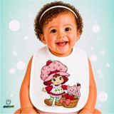 Ghostbastır Design Çilek Kız Keten Bebek Mama Önlüğü – Yumuşak, Emici, Yıkanabilir, Özel Tasarım P040 - Çok Renkli - 0+ Ay