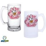 Ghostbastır Design Cindy Kulplu Bira Bardağı Buzlu Veya Şeffaf Seçenekli 0282 - 1 Adet - 500 ml