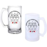 Ghostbastır Design Çıplak Kuzenler Kulplu Bira Bardağı Buzlu Veya Şeffaf Seçenekli 049 - 1 Adet - 500 ml