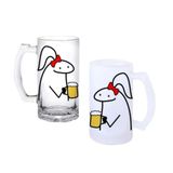 Ghostbastır Design Çizgi Kız Bira Bardağı 500 cc Cam Buzlu veya Buzsuz Seçenekleriyle 0480