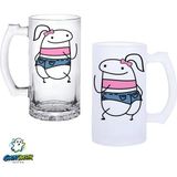Ghostbastır Design Çizgi Kız Kulplu Bira Bardağı Buzlu Veya Şeffaf Seçenekli 0283 - 1 Adet - 500 ml