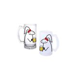Ghostbastır Design Çizgi Kız Kulplu Bira Bardağı Buzlu Veya Şeffaf Seçenekli 050