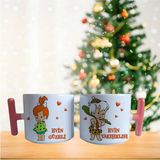 Ghostbastır Design Çocuklar Için Taş Devri Kahve Fincan Takımı 017 - Beyaz- Renkli - 185 ml