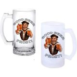 Ghostbastır Design Çözüm Kulplu Bira Bardağı Buzlu Veya Şeffaf Seçenekli 0182 - 500 ml