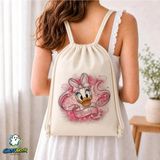 Ghostbastır Design Daisy Duck Büzgülü Keten Çanta C071 - Bej
