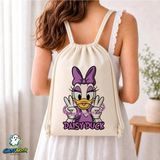 Ghostbastır Design Daisy Duck Büzgülü Keten Çanta C072 - Bej