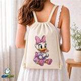 Ghostbastır Design Daisy Duck Büzgülü Keten Çanta C073 - Bej