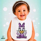 Ghostbastır Design Daisy Duck Keten Bebek Mama Önlüğü – Yumuşak, Emici, Yıkanabilir, Özel Tasarım P041 - Çok Renkli - 0+ Ay