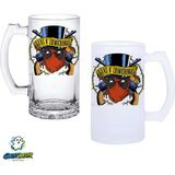 Ghostbastır Design Deadpool Kulplu Bira Bardağı Buzlu Veya Şeffaf Seçenekli 0284 - 1 Adet - 500 ml