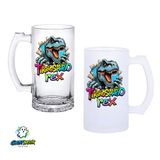Ghostbastır Design Dinozor Kulplu Bira Bardağı Buzlu veya Şeffaf Seçenekli 0285