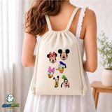 Ghostbastır Design Disney Kahramanları Büzgülü Keten Çanta C077 - Bej