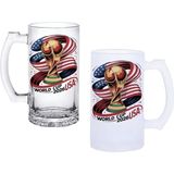 Ghostbastır Design Dünya Kupası Kulplu Bira Bardağı Buzlu Veya Şeffaf Seçenekli 057 - 500 ml