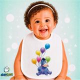 Ghostbastır Design Eeyore Keten Bebek Mama Önlüğü – Yumuşak, Emici, Yıkanabilir, Özel Tasarım P052 - Çok Renkli - 0+ Ay