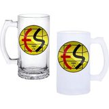 Ghostbastır Design Eskişehirspor Kulplu Bira Bardağı Buzlu Veya Şeffaf Seçenekli 063 - 1 Adet - 500 ml