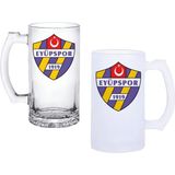 Ghostbastır Design Eyüpspor Kulplu Bira Bardağı Buzlu Veya Şeffaf Seçenekli 064 - 1 Adet - 500 ml