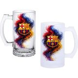 Ghostbastır Design Fc Barcelona Kulplu Bira Bardağı Buzlu Veya Şeffaf Seçenekli 067 - 1 Adet - 500 ml