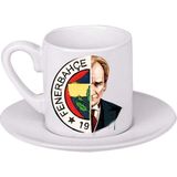 Ghostbastır Design Fenerbahçe Atatürk Türk Kahvesi Fincanı 037 - Beyaz- Renkli - 0,60 ml