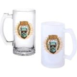 Ghostbastır Design Frenkeştayn Kulplu Bira Bardağı Buzlu Veya Şeffaf Seçenekli 071 - 500 ml