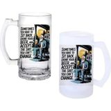 Ghostbastır Design Freud Kulplu Bira Bardağı Buzlu Veya Şeffaf Seçenekli 072 - 1 Adet - 500 ml