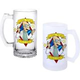 Ghostbastır Design Futurama Kulplu Bira Bardağı Buzlu Veya Şeffaf Seçenekli 073 - 1 Adet - 500 ml