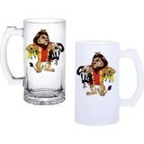 Ghostbastır Design Galatasaray Aslan Kulplu Bira Bardağı Buzlu Veya Şeffaf Seçenekli 087 - 500 ml