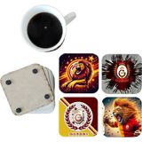 Ghostbastır Design Galatasaray Dekoratif Ahşap Bardak Altlığı Seti 0124 - 0 - 1 lt