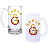Ghostbastır Design Galatasaray Kulplu Bira Bardağı Buzlu Veya Şeffaf Seçenekli 0253 - 1 Adet - 500 ml