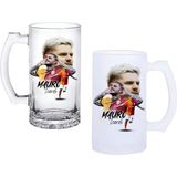 Ghostbastır Design Galatasaray Kulplu Bira Bardağı Buzlu Veya Şeffaf Seçenekli 091 - 1 Adet - 500 ml
