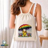 Ghostbastır Design Garfield Büzgülü Keten Çanta C098 - Bej