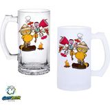 Ghostbastır Design Garfield Kulplu Bira Bardağı Buzlu Veya Şeffaf Seçenekli 0291 - 500 ml