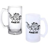 Ghostbastır Design Garfield Kulplu Bira Bardağı Buzlu Veya Şeffaf Seçenekli 076 - 1 Adet - 500 ml