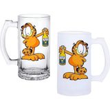 Ghostbastır Design Garfield Kulplu Bira Bardağı Buzlu Veya Şeffaf Seçenekli 078 - 500 ml