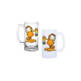 Ghostbastır Design Garfield Kulplu Bira Bardağı Buzlu Veya Şeffaf Seçenekli 078