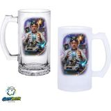Ghostbastır Design Geleceğe Dönüş Kulplu Bira Bardağı Buzlu Veya Şeffaf Seçenekli 0294 - 500 ml
