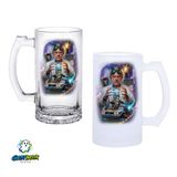 Ghostbastır Design Geleceğe Dönüş Kulplu Bira Bardağı Buzlu veya Şeffaf Seçenekli 0294