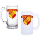 Ghostbastır Design Göztepe Spor Kulplu Bira Bardağı Buzlu Veya Şeffaf Seçenekli 081 - 500 ml