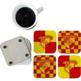 Ghostbastır Design Göztepespor Dekoratif Ahşap Bardak Altlığı Seti 0123 - 0 - 1 lt