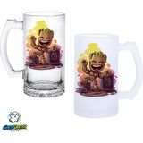 Ghostbastır Design Groot Kulplu Bira Bardağı Buzlu Veya Şeffaf Seçenekli 0296 - 1 Adet - 500 ml