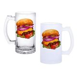 Ghostbastır Design Hamburger Bira Bardağı 500 cc Cam Buzlu veya Buzsuz Seçenekleriyle 072