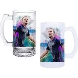 Ghostbastır Design Harry Kane Kulplu Bira Bardağı Buzlu Veya Şeffaf Seçenekli 097 - 1 Adet - 500 ml