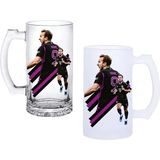 Ghostbastır Design Harry Kane Kulplu Bira Bardağı Buzlu Veya Şeffaf Seçenekli 098 - 1 Adet - 500 ml