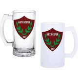 Ghostbastır Design Hatayspor Kulplu Bira Bardağı Buzlu Veya Şeffaf Seçenekli 099 - 1 Adet - 500 ml