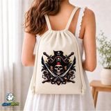 Ghostbastır Design Hayalet Korsan Büzgülü Keten Çanta C112 - Bej